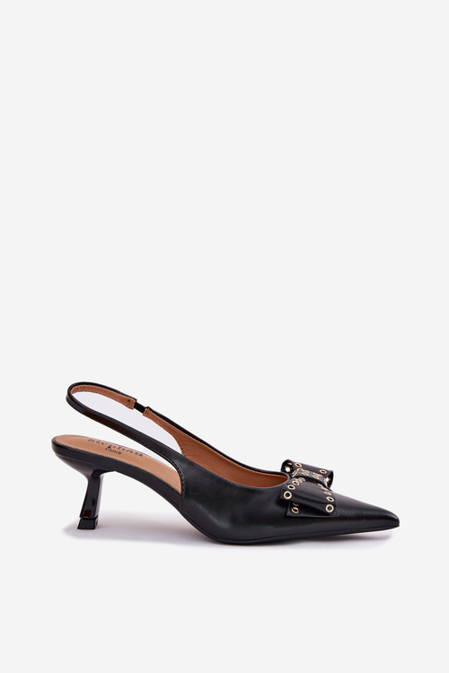 High Heels With Bow Black Folesca