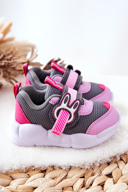 Children's Velcro Sports Shoes Befado 516P091 Grey and Pink
