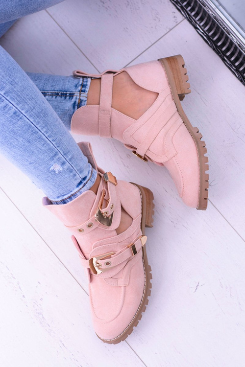 Lu Boo Pink Suede Boots With Cutouts Rock Girl