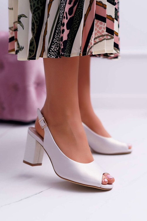 Women's Stiletto Sandals Sergio Leone SK765 Beige Pearl Vime