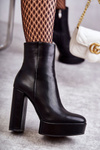 Smooth Leather Booties On A Bar Black Kaysa