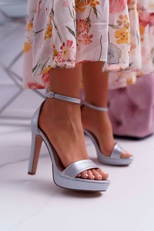 Women's Platform Heeled Sandals Silver Ellania