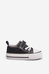 Children's Fabric Velcro Sneakers Black Daloma