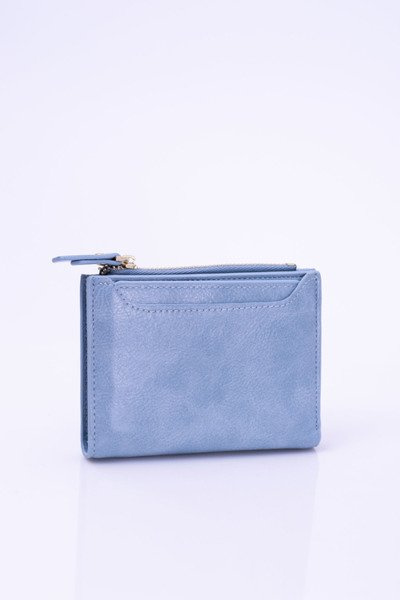Small Blue Women's Wallet Gold Lock