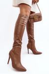 Women's High Heel Boots Dark Beige Sirenpha