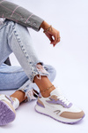 Buty Sportowe Damskie Platforma Biało-Fioletowe Henley