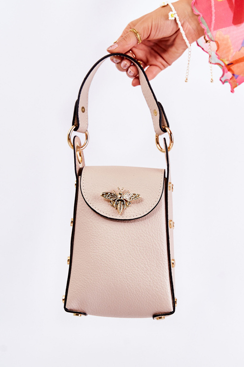 Small Women's Handbag With Ornament Beige Ellies