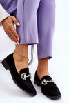 Elegant Suede Loafers Black Aliya