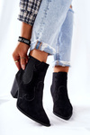 Suede Boots Flat Heel Black Maurelle