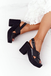 Braided Sandals On A Block Heel Big Star HH274387 Black