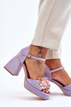 Fashionable Sandals With Crystals On Chunky Heels Violet Garrett