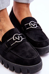 Suede Women's Loafers Black Sanvi