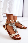 Leather Openwork Sandals Lewski 3049 Gold