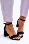 Suede High Heel Sandals Black Madame
