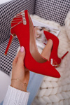 Women's Red Suede Party Stilettos Pacardo