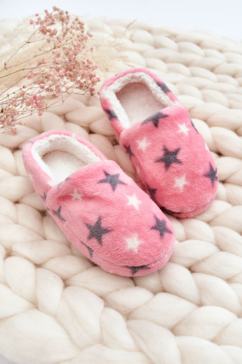 Papcie Dziecięce Ocieplane Wsuwane Gwiazdy Różowe Meyra