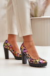 Leather Heels On A Block Heel Maciejka 02629-39 Multicolor