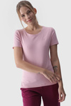 Women's Plain T-Shirt With Logo Pink 4F 4FWMM00TTSHF1845-56S