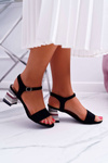 Women's Stiletto Sandals Colored Heel Black Niente