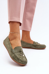 Women's Suede Classic Moccasins Green Ontala