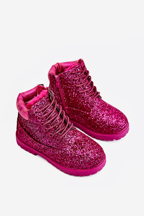 Children's Insulated Glitter Boots Fuchsia Mermaid