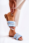 Women's Slippers With Decorative Strap Blue Ramisa 