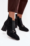 Women's Ankle Boots Made of Genuine Suede on Heel Artiker 57C0124 Black