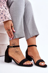 Low Heel Suede Sandals Black Quincy