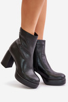 Heeled Boots Made of Natural Leather Black GOE OO2N4166-W2