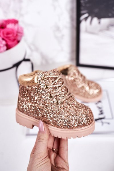 Children's Insulated Glitter Boots Rose Gold Mermaid