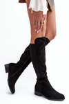 Women's Suede Boots Over The Knee SBarski HY27098A Black