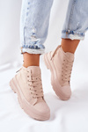 High Sneakers On A Chunky Sole Beige Trissy