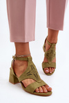 Low Heel Green Sandals Eleriva