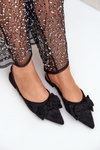 Ballet Flats With Pointed Toes And Bow Black Lotiara