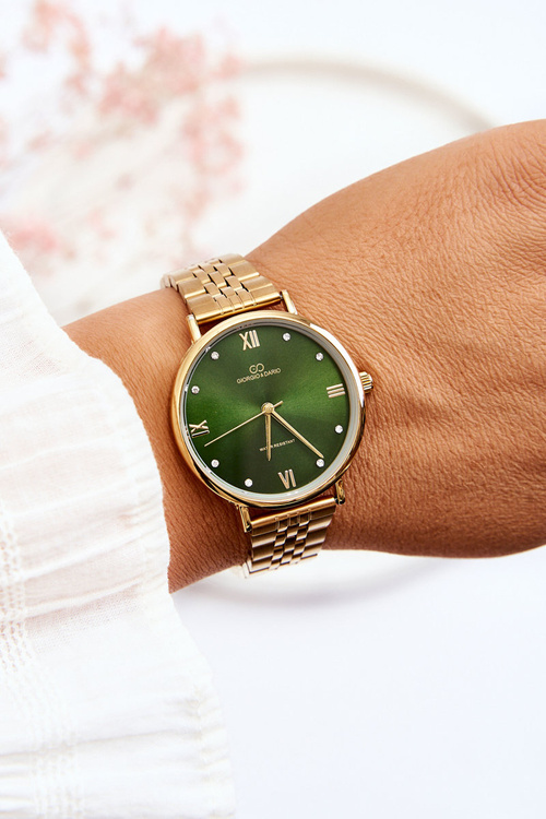 Women's Waterproof Watch Green Dial Giorgio&Dario Gold