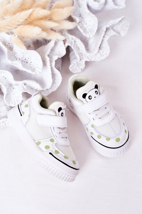 Children's Sport Shoes With Panda White-Green Chico