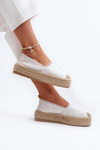 Women's White Lace Platform Espadrilles Elarose