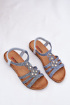 Women's Flat Sandals With Woven Straps Blue Artiker 56C1325