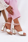 Lacquered Women's Sandals On Heel Vinceza 20266 White