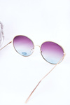 Gold Round Sunglasses With Pink-Blue Ombre Lenses