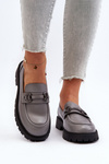 Women's Grey Faux Leather Moccasins Ledda