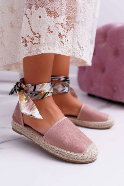 Women's Espadrilles Ribbon Tied Pink Mila
