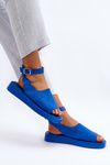 Comfortable Women's Platform Sandals in Blue Rubie