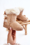 Children's Insulated Snow Boots With Bows Light beige Funky