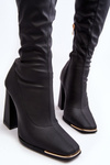 Women's High Heel Black Boots Rishabh