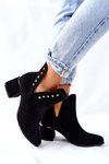 Women's Suede Boots With Cut outs Lewski  Black 3074/B