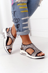 Wedge Slip-On Sandals Silver With Glitter Zoey