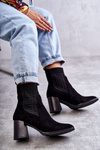 Women's Suede Boots With a Sock Black Montes