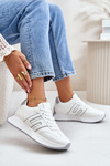 Buty Sportowe Sneakersy Platforma Biało-Szare Thari