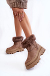 Women's Suede Snow Boots Dark Beige Ann